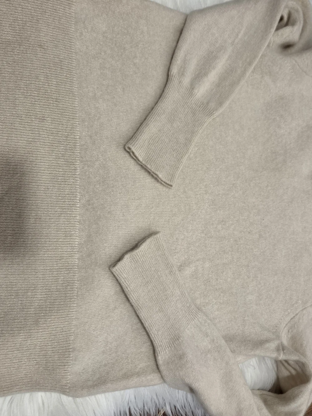 J. Crew Women's Cream Cashmere Blend Crewneck Sweater